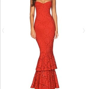 Liana Nookie gown, size x-small. Red lace SOLD OUT! Prom!